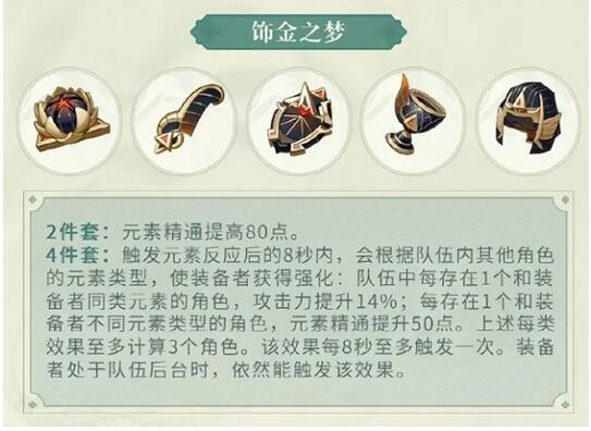 原神3.0圣遗物饰金之梦适合哪位角色 原神3.0圣遗物饰金之梦推荐角色攻略