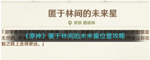 原神匿于林间的未来星在哪里 原神匿于林间的未来星位置攻略