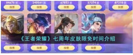 王者荣耀七周年皮肤限免几天 七周年皮肤限免时间介绍