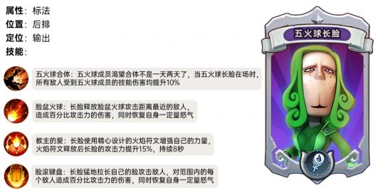 我叫mt归来五火球长脸怎么样 五火球长脸属性定位人物技能解析