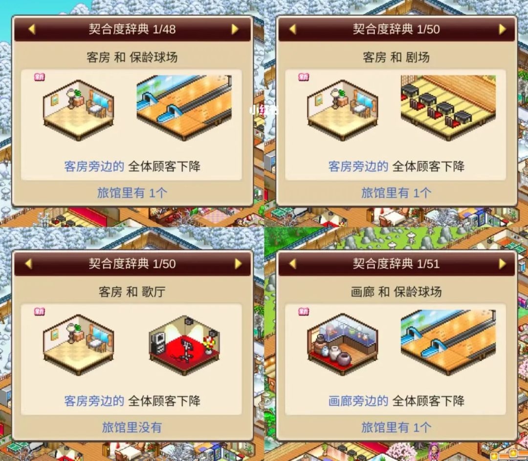 温泉物语2契合度辞典大全 温泉物语2契合度汇总
