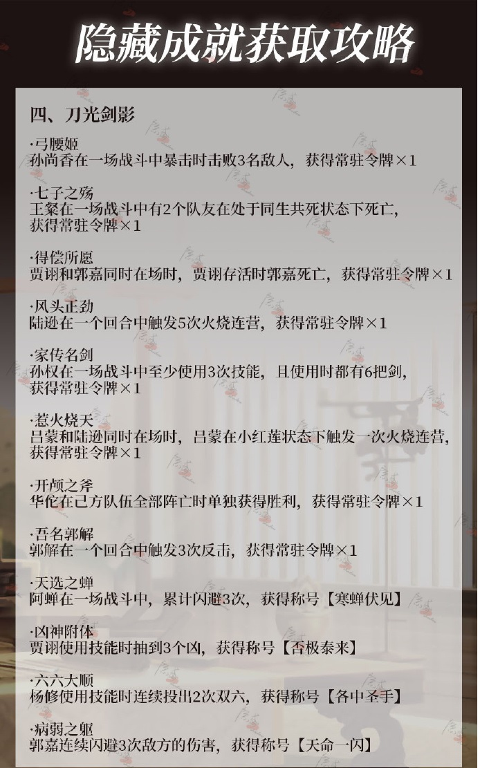 代号鸢隐藏成就获取攻略