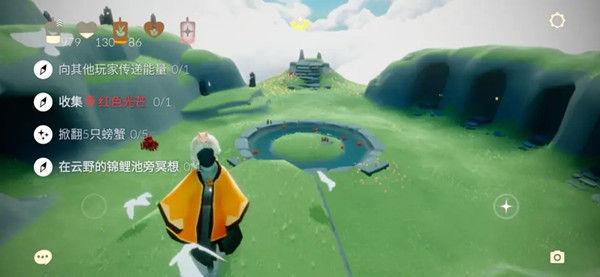 光遇9.30日常任务怎么做？9月30日在云野的锦鲤池旁冥想位置一览